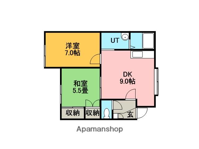 クロスハイツ(2DK/2階)の間取り写真