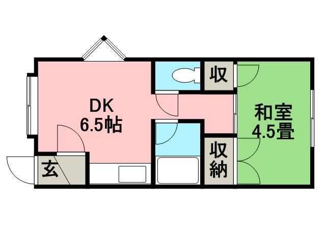 ロジェモニカ(1DK/2階)の間取り写真