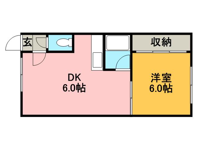 シティハイムハーモネート(1DK/1階)の間取り写真