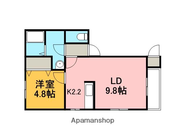 マンションむらかみ10(1LDK/1階)の間取り写真