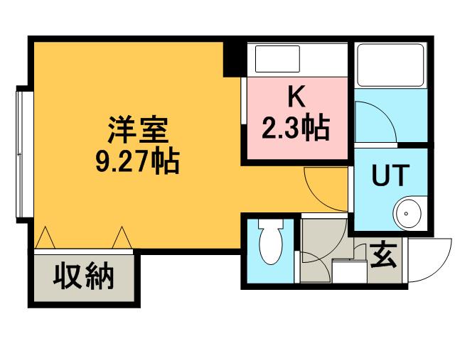 アウローラ911(1K/1階)の間取り写真