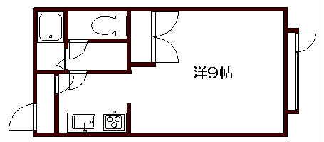 ロイヤルセブンA(ワンルーム/1階)の間取り写真
