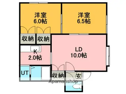 コムサⅠ(2LDK/1階)の間取り写真