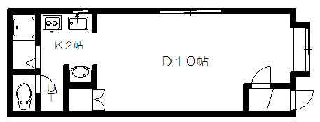 AGATE(ワンルーム/1階)の間取り写真