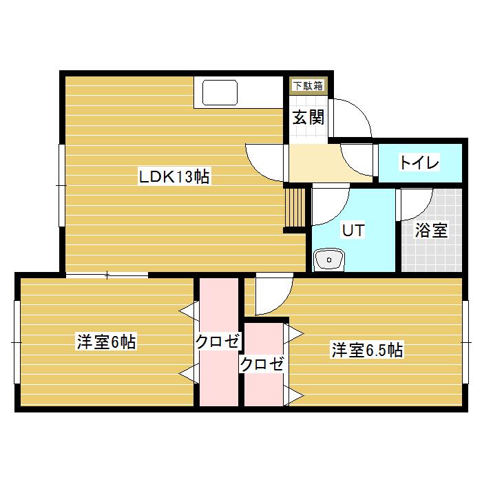 ANGELICⅠ(2LDK/1階)の間取り写真