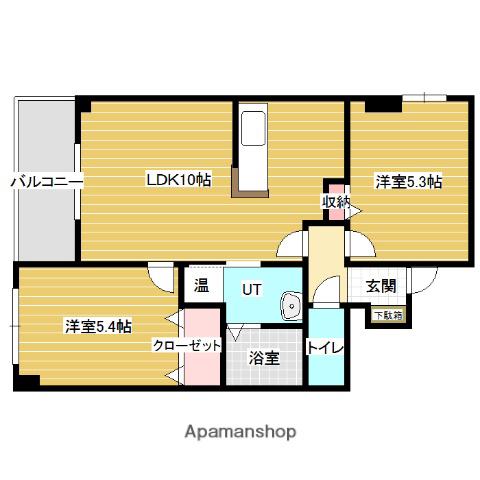 ハピネス12ビル(2LDK/3階)の間取り写真