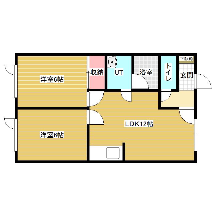 サンロードマンション(2LDK/1階)の間取り写真
