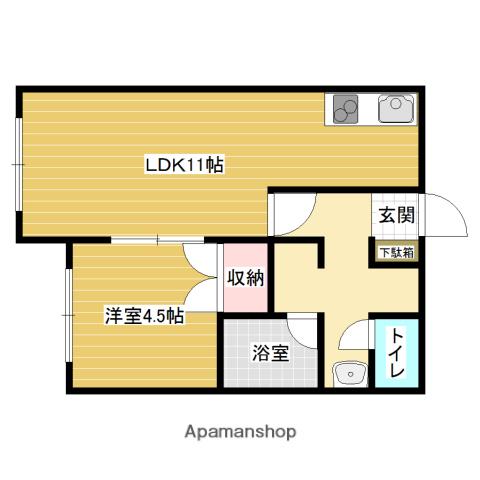 マンションドリーム(1LDK/2階)の間取り写真
