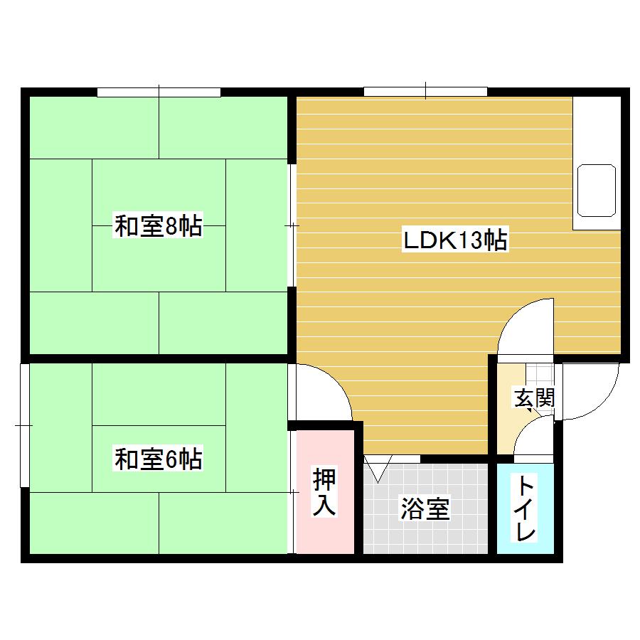 シベール313(2LDK/3階)の間取り写真
