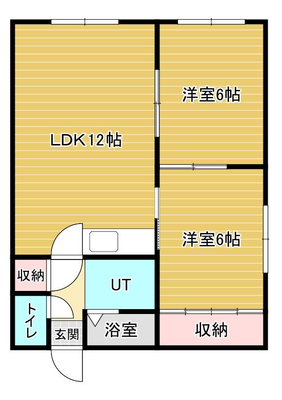 パークハイツA(2LDK/2階)の間取り写真