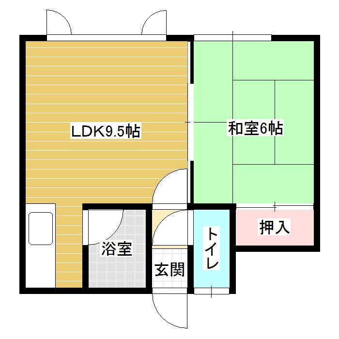 プラザイン7・2(1LDK/2階)の間取り写真