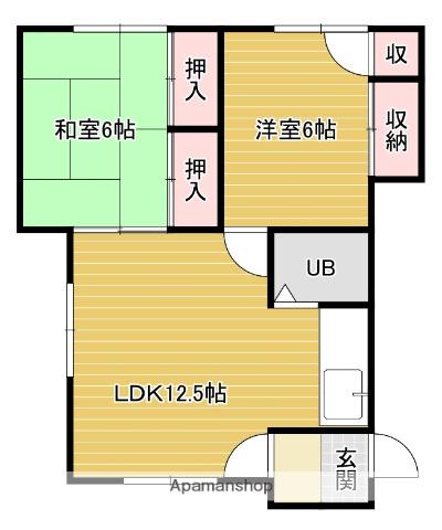 コバヤシハイツ(2LDK/2階)の間取り写真