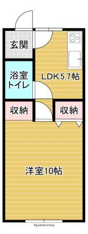 サンライズ南幌(1K/2階)の間取り写真