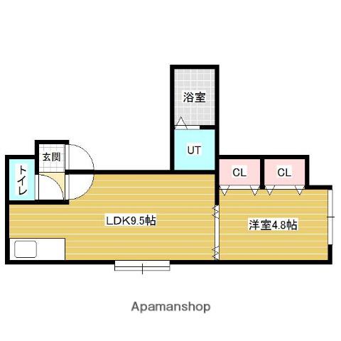 CASA FELIZ 1条(1LDK/3階)の間取り写真