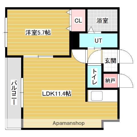 優夢IWAMIZAWA(1LDK/3階)の間取り写真