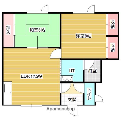 アルファ春日NO8(2LDK/2階)の間取り写真