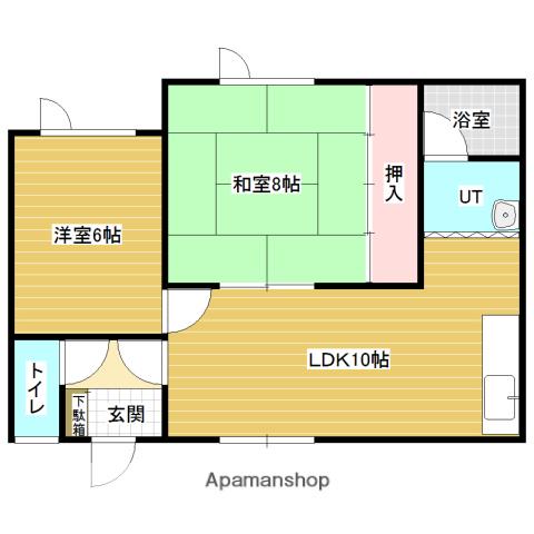 コーポ北都(2LDK/2階)の間取り写真