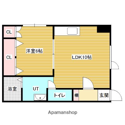 プラムハイツ(1DK/1階)の間取り写真