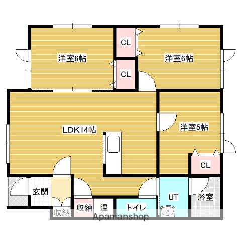 フリーダム2(3LDK/1階)の間取り写真