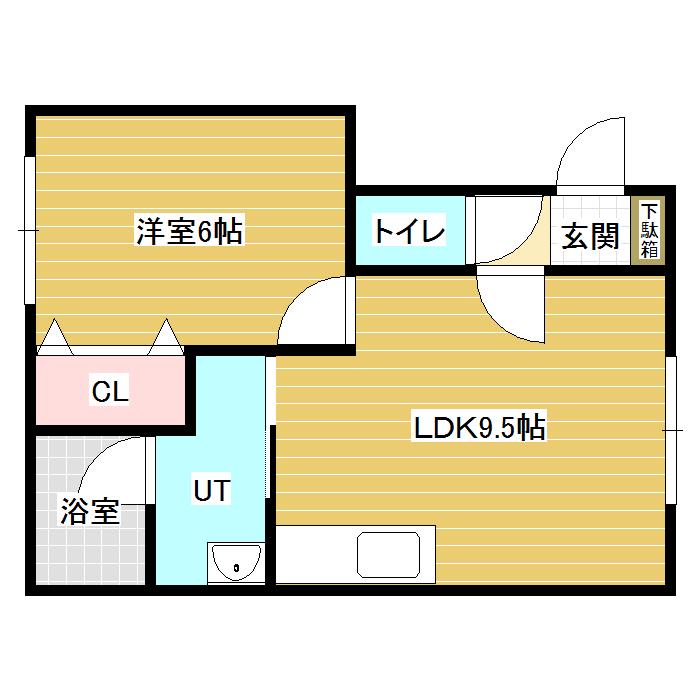 クリオ岡山A(1LDK/2階)の間取り写真
