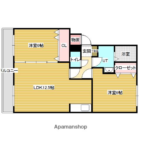 ファーストスクエア1条通(2LDK/4階)の間取り写真