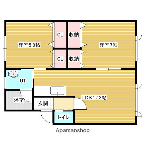 トーケンⅨ(2LDK/2階)の間取り写真
