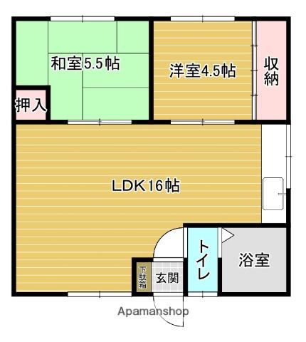 コーポきたの(2LDK/2階)の間取り写真