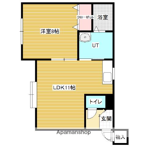 ハスコート岩見沢Ⅱ(1LDK/1階)の間取り写真
