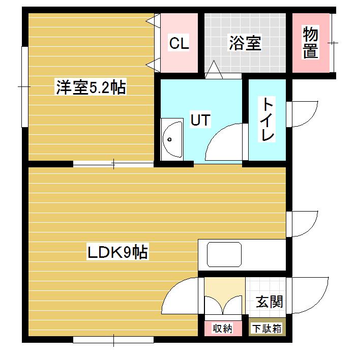ハイツタカ52(1LDK/2階)の間取り写真