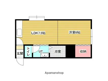 サンホームマンションⅡ(1DK/3階)の間取り写真