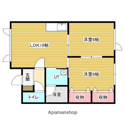 トーケンハイツⅢ(2LDK/2階)の間取り写真