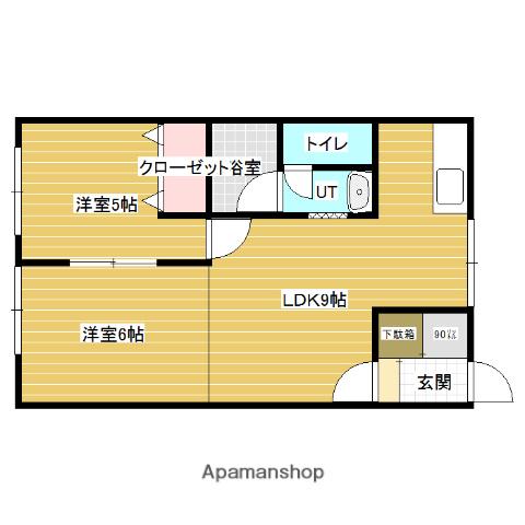 エーコーモア岩見沢B(2LDK/1階)の間取り写真