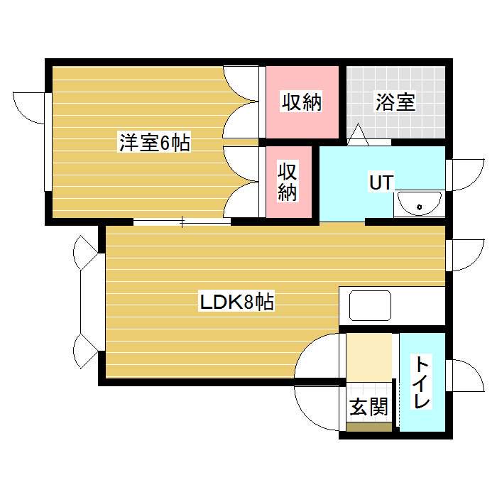 ラディアント610(1LDK/1階)の間取り写真