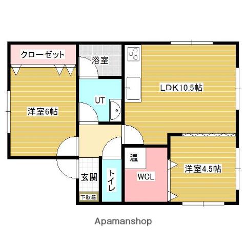 PIVO(2LDK/2階)の間取り写真