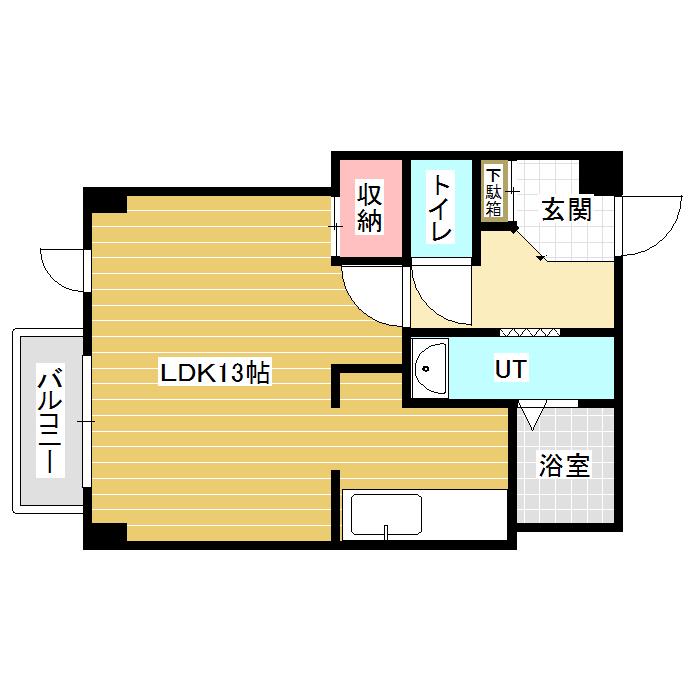 アルベージュビル(1K/3階)の間取り写真