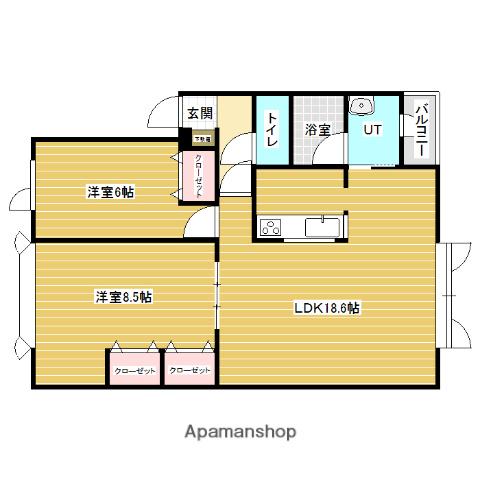 アークヒルズ(2LDK/1階)の間取り写真