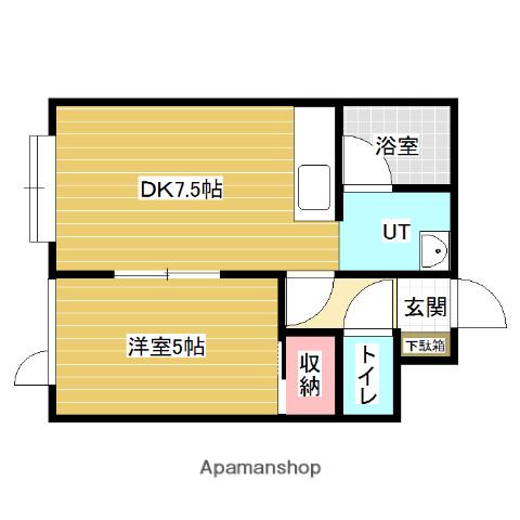 フォーレスト(1DK/2階)の間取り写真
