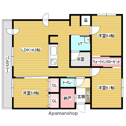 スクエアフロントイーストコート(3SLDK/3階)の間取り写真