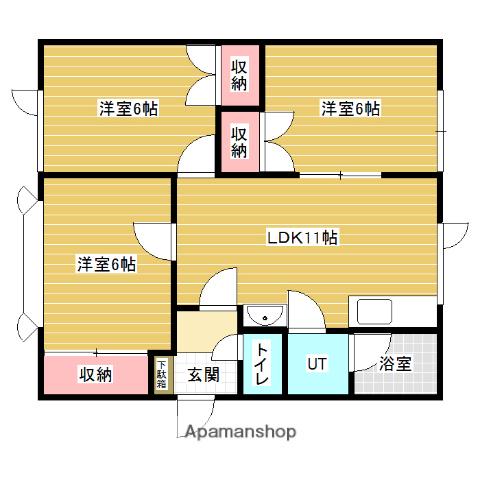 ロイヤルエクセレンスⅠ(3LDK/2階)の間取り写真