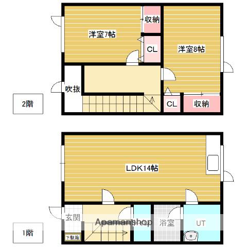 ルシアン(2LDK/1階)の間取り写真