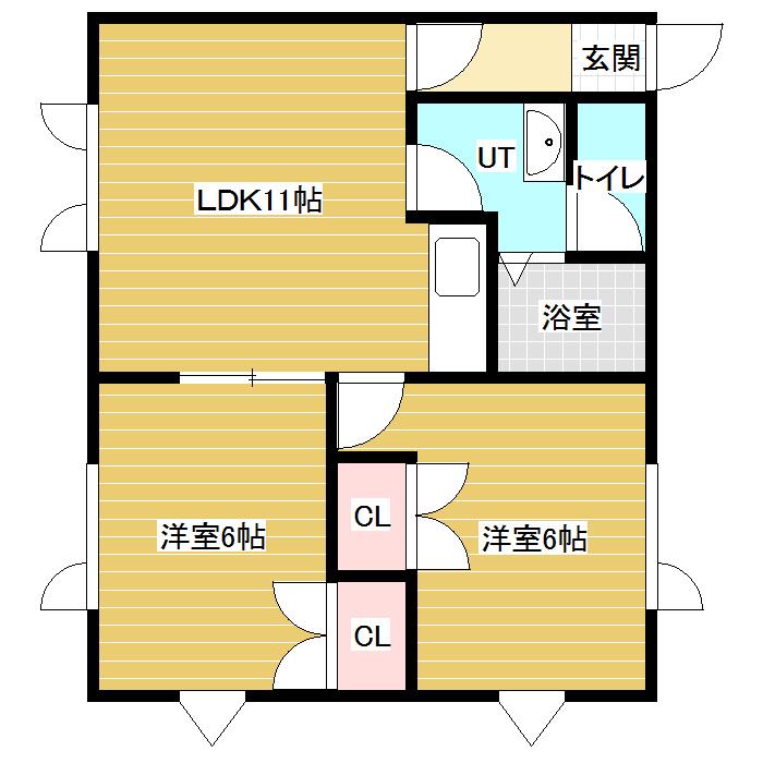 ノーザンストリーム(2LDK/2階)の間取り写真