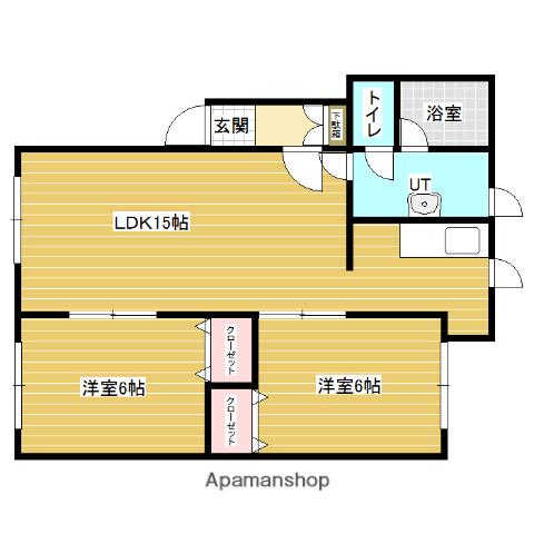 ヒルズ・M(2LDK/2階)の間取り写真
