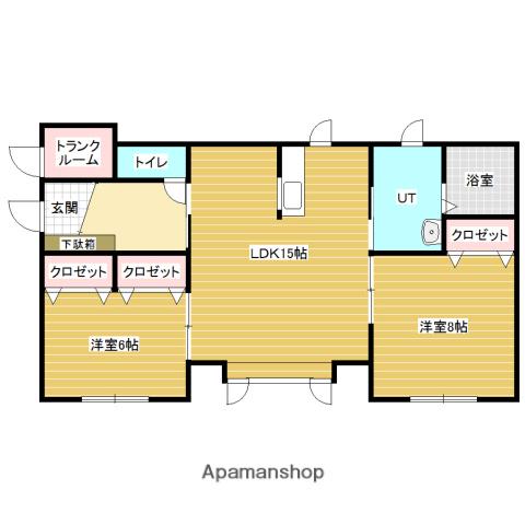 ハスコート岩見沢Ⅰ(2LDK/2階)の間取り写真