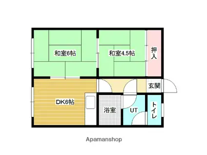 橋本コーポA(2DK/3階)の間取り写真