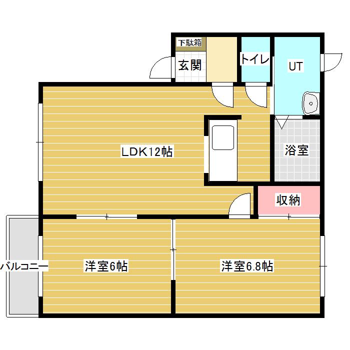 ハイセレールホンダ(2LDK/2階)の間取り写真