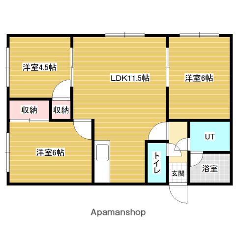 サンシャインⅢA(3LDK/2階)の間取り写真