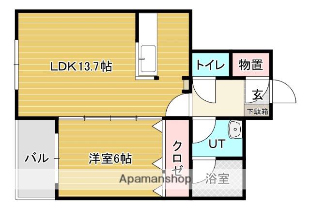 リベーロ(1LDK/1階)の間取り写真