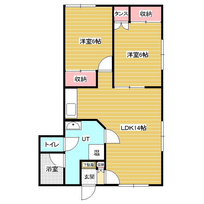 サンフィルⅠ(2LDK/3階)の間取り写真