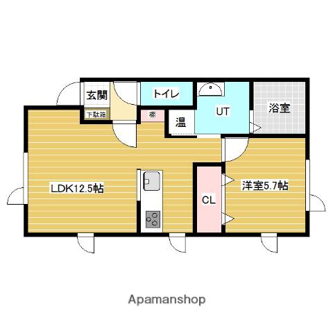 AQUA TOPLINEⅡ(1LDK/1階)の間取り写真