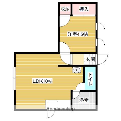 ヤスマルⅡ(1LDK/2階)の間取り写真